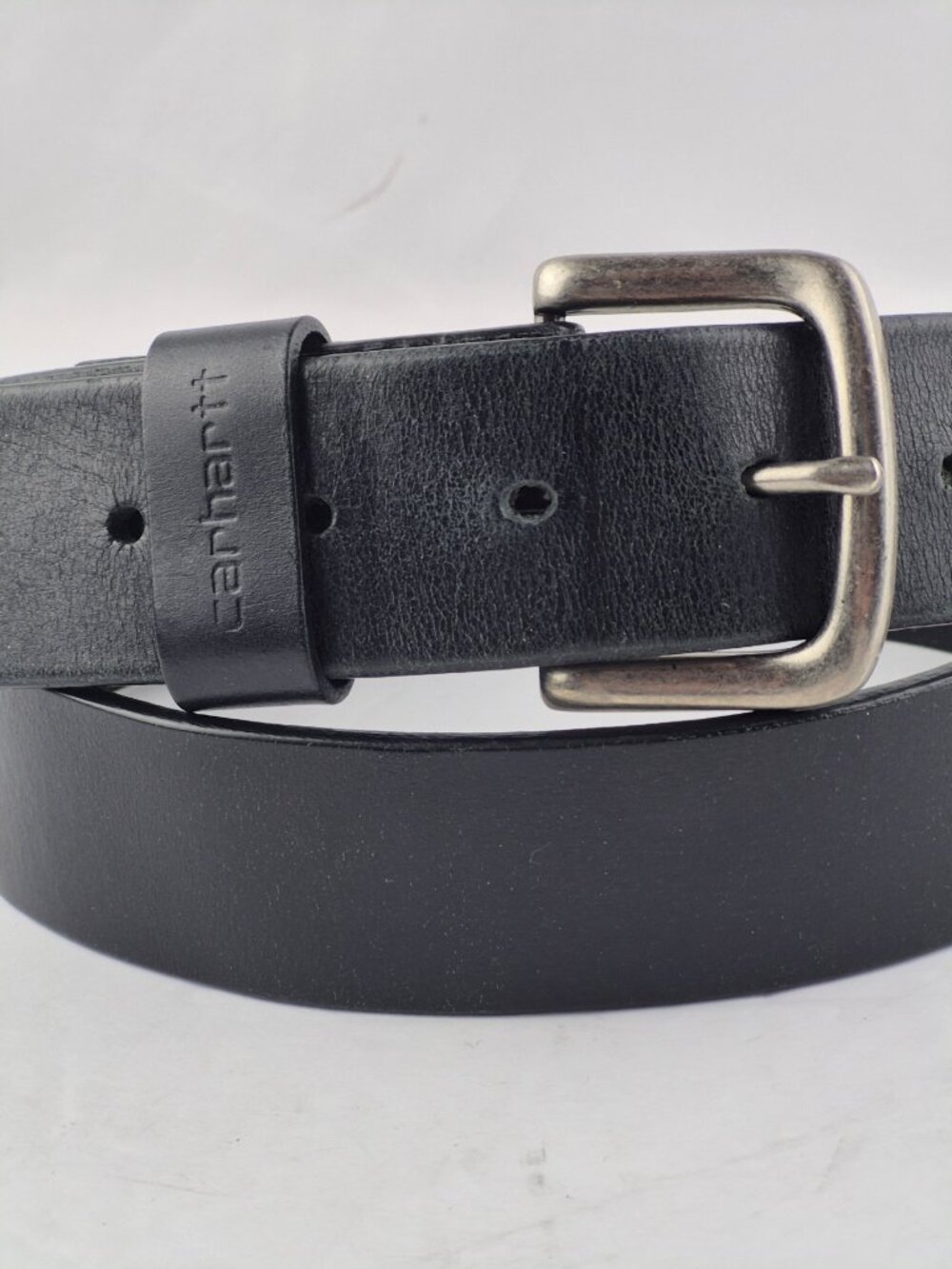 Carhartt Italian Leather Classic Heavy Duty Work Belt Silver-Tone Buckle Size 38